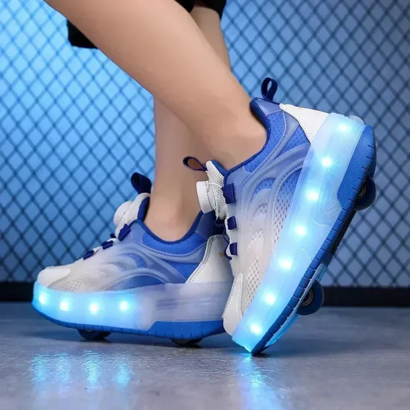 Tênis Infantil Pumello com Rodinhas e Luzes LED