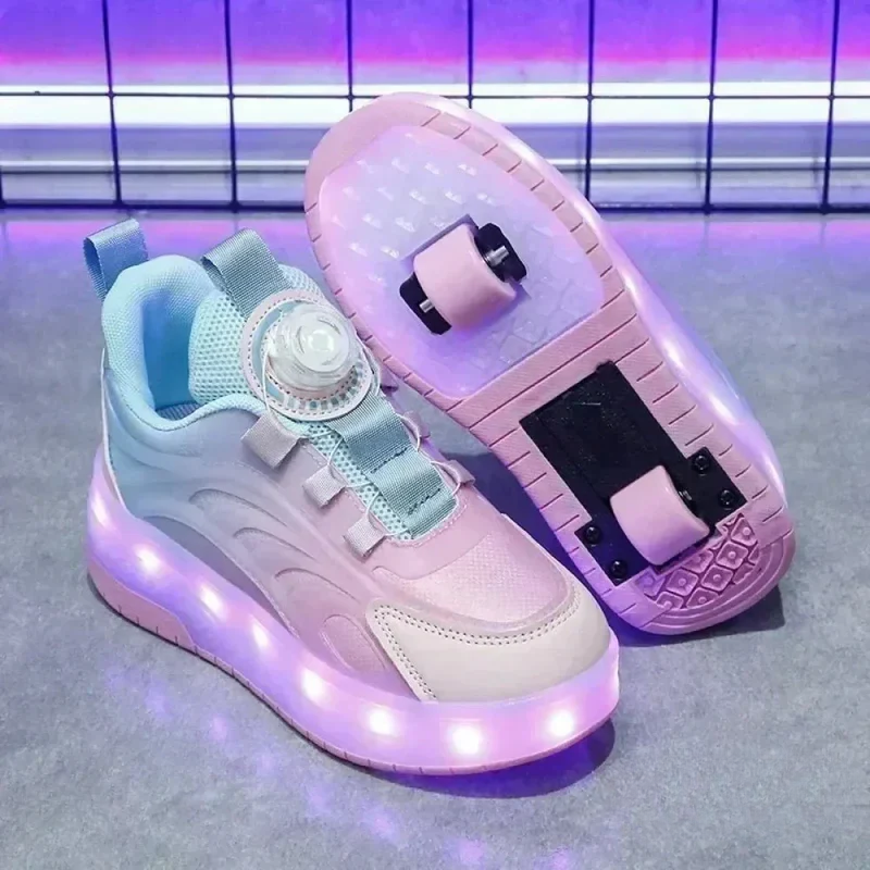 Tênis Infantil Pumello com Rodinhas e Luzes LED