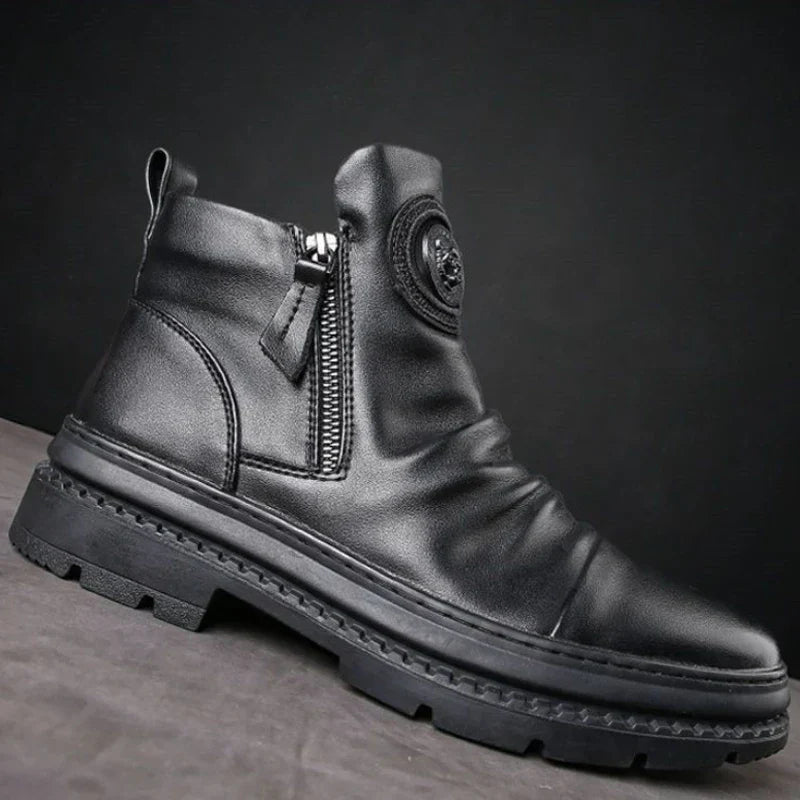 Bota Masculina Cano Alto com Zíper Lateral - (Promoção de Inverno 2025)