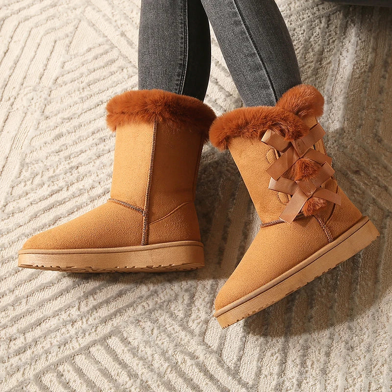 Bota Feminina com Laço Cano Curto Solado Plataforma – (Promoção de Inverno 2025)