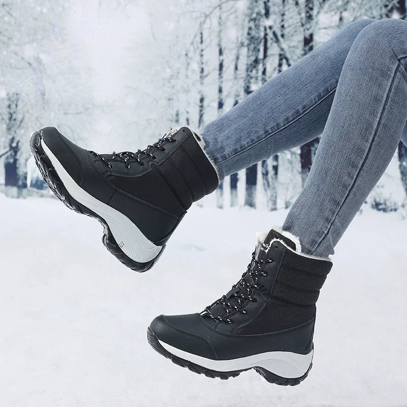 Bota Feminina com Plataforma Impermeável Antiderrapante - (Promoção de Inverno 2025)