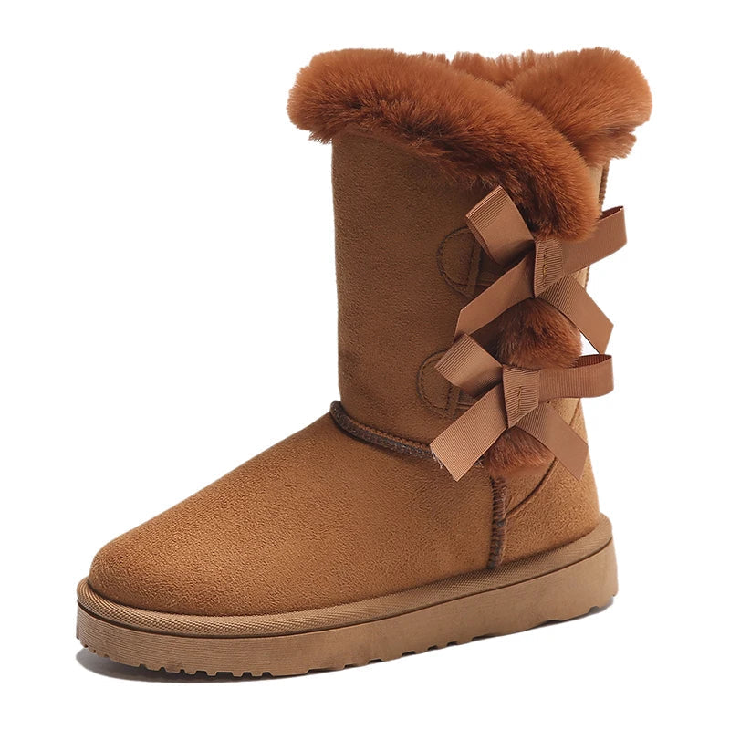 Bota Feminina com Laço Cano Curto Solado Plataforma – (Promoção de Inverno 2025)