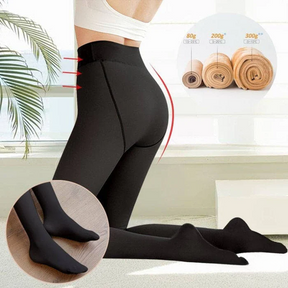 Meia Calça De Lã Térmica Translúcida Forrada com Pelúcia Quente e Elegante - Lovebay