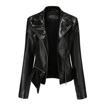 Jaqueta Feminina Estilo Motociclista com Gola Alta - (Promoção de Inverno 2025)