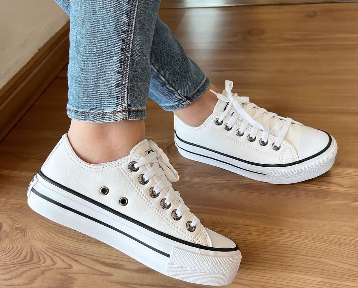 Tênis All Star Plataforma em Couro Premium - O Mais Vendido