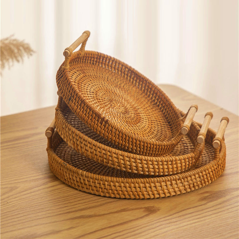 Bandeja de rattan artesanal