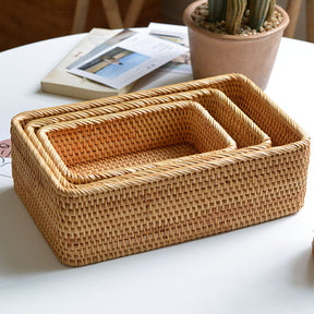 Conjunto de Cesto de pães Rattan Cabana Real
