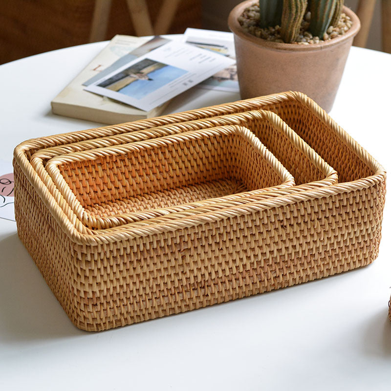Conjunto de Cesto de pães Rattan Cabana Real